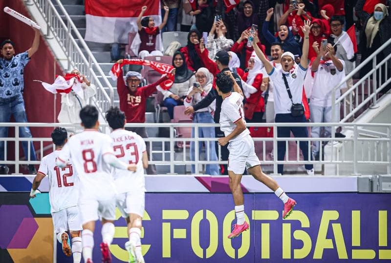 Timnas Indonesia lolos babak semifinal Piala Asia U-23 2024 Qatar. (Twitter/Indostransfer)