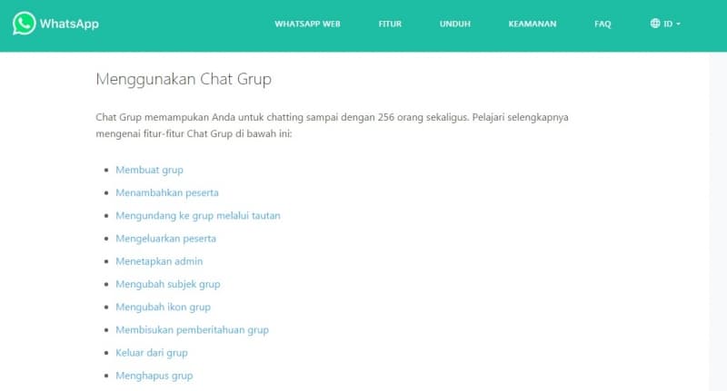 Fitur-fitur chat grup dalam Whatsapp. (Whatsapp.com)