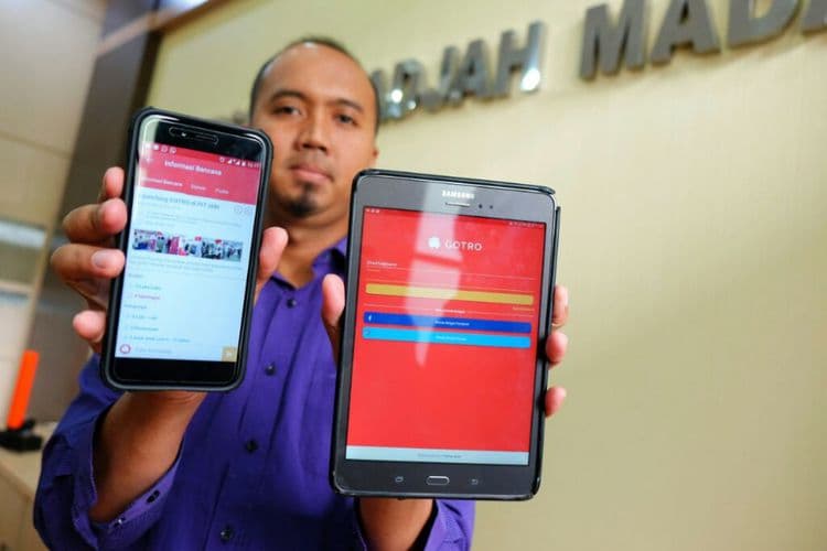 GOTRO, aplikasi pertama di Indonesia mengenai kebencanaan. (Kompas.com)