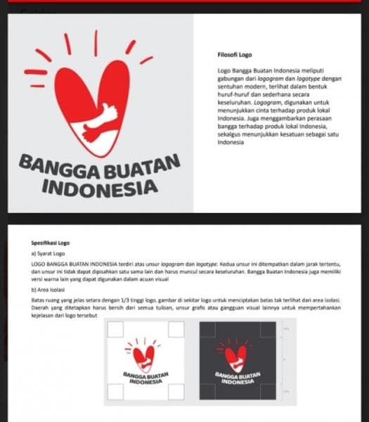 Penjelasan logo "Bangga Buatan Indonesia". (Setneg)<br>